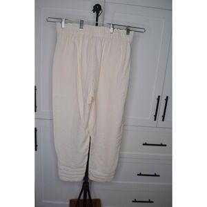 A New Day White Pants XL Relaxed Fit Crop Elastic Waist Pockets SKU234‎
